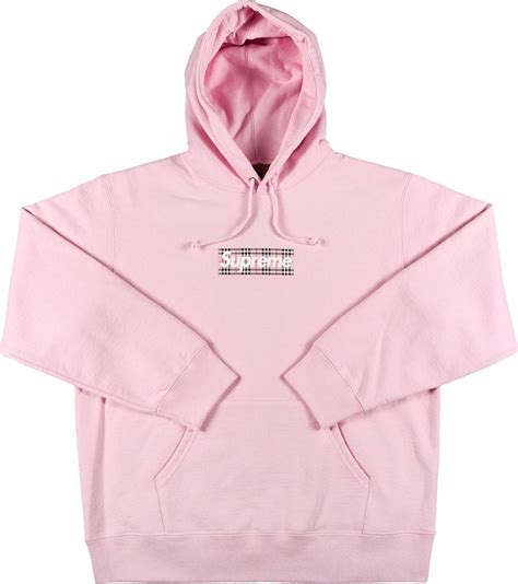 burberry box logo supreme|supreme burberry hoodie pink.